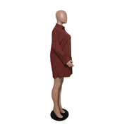 Plus Size Single Breasted Solid Color Cardigan Shirt QYXZ 9951