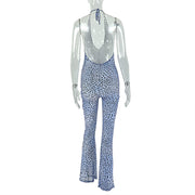 Halterneck U Neck Print Jumpsuit GJYO JP006281