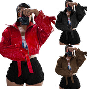 Fashion Solid Color PU Leather Jacket YD 8820