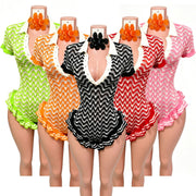 Knits Color Block Short Sleeve Romper CM 60608
