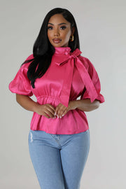 Solid Color Half Sleeve Tie Up Shirt QYMF 3061
