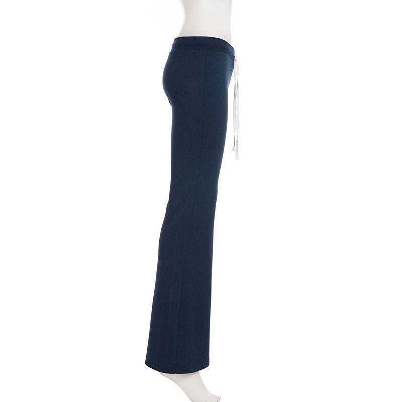 Letter Print Sport Micro Flare Pants GPKJ MR41529