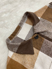Plaid Print Long Sleeve Long Shirt Coats LSD 2264
