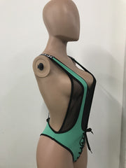 Plus Size Sexy Mesh Patchwork One Piece Swimsuit LSD 8094