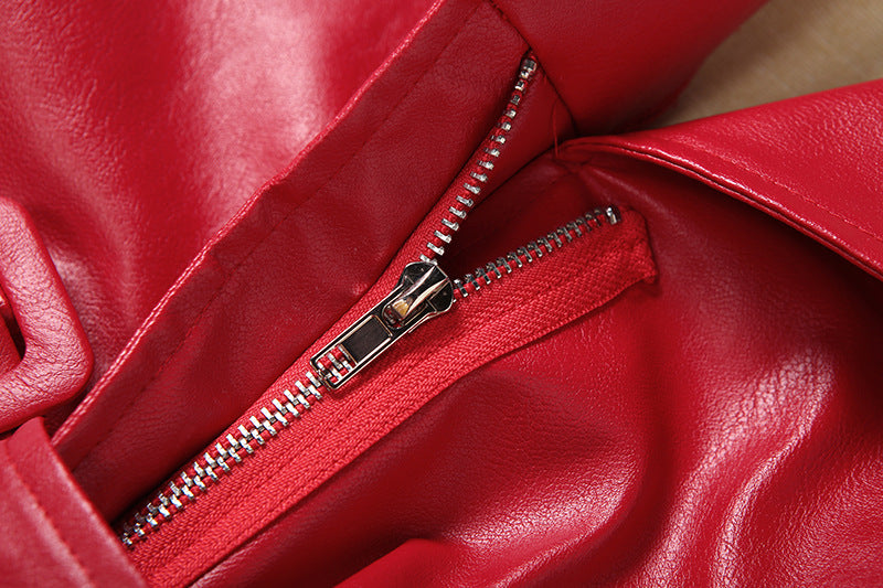 Solid Color Lapel Tie Up Short Coats GZJQ K25C84803