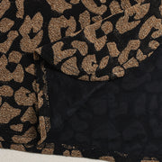 Leopard Print Drawstring Tie Up Split Skirt GNZD 51556DBD
