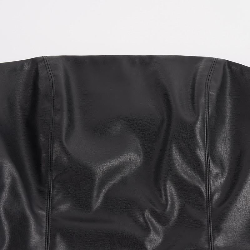 Sexy Leather Tube Top Tank Top GPKJ MR52013