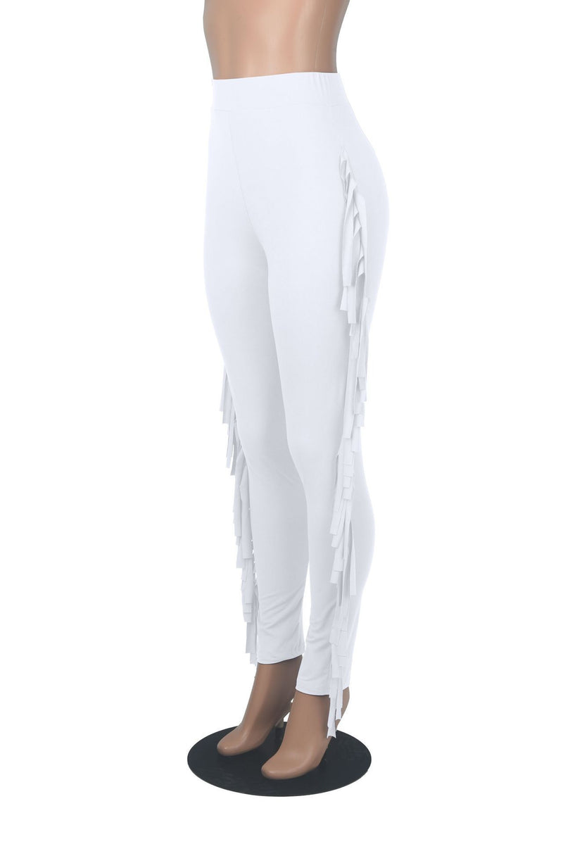 High Waist Print Tassel Solid Color Pants GFMA 034