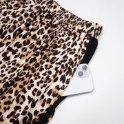 Leopard Print Patchwork Casual Straight Pants MXBF J25PT275