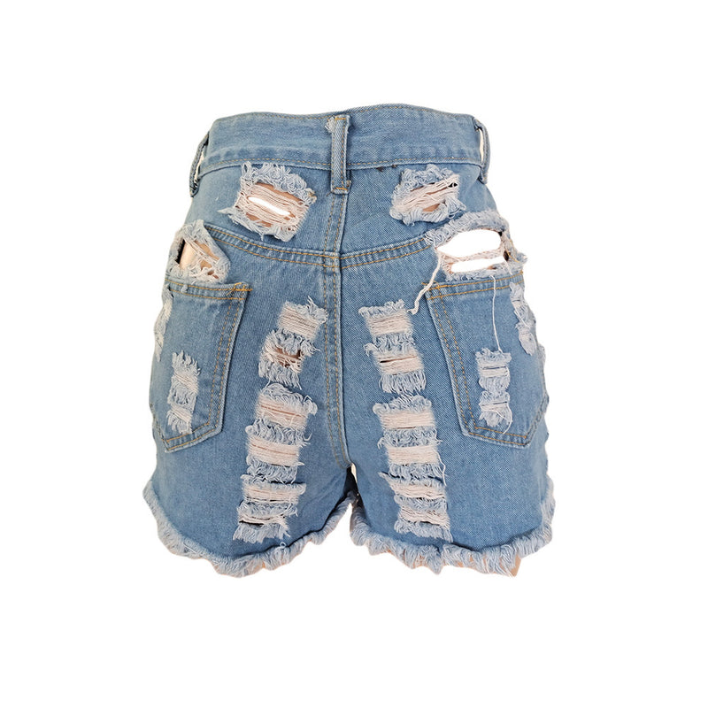 Denim Ripped Hole Jeans Mini Shorts GCNF 0131b