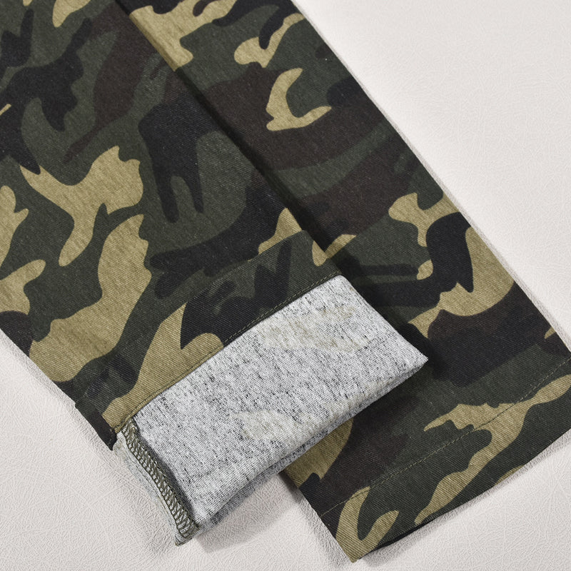 Camouflage Zipper Long Sleeve Stand Up Jacket GNZD 9527TD