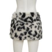 Sexy Patchwork Fuzzy Skirt GWEN JWFD39827