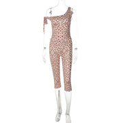 Single Shoulder Print Seventh Jumpsuit LJSF P6121156X