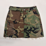 Camouflage Print Washed Mini Skirt GNZD 9236DD