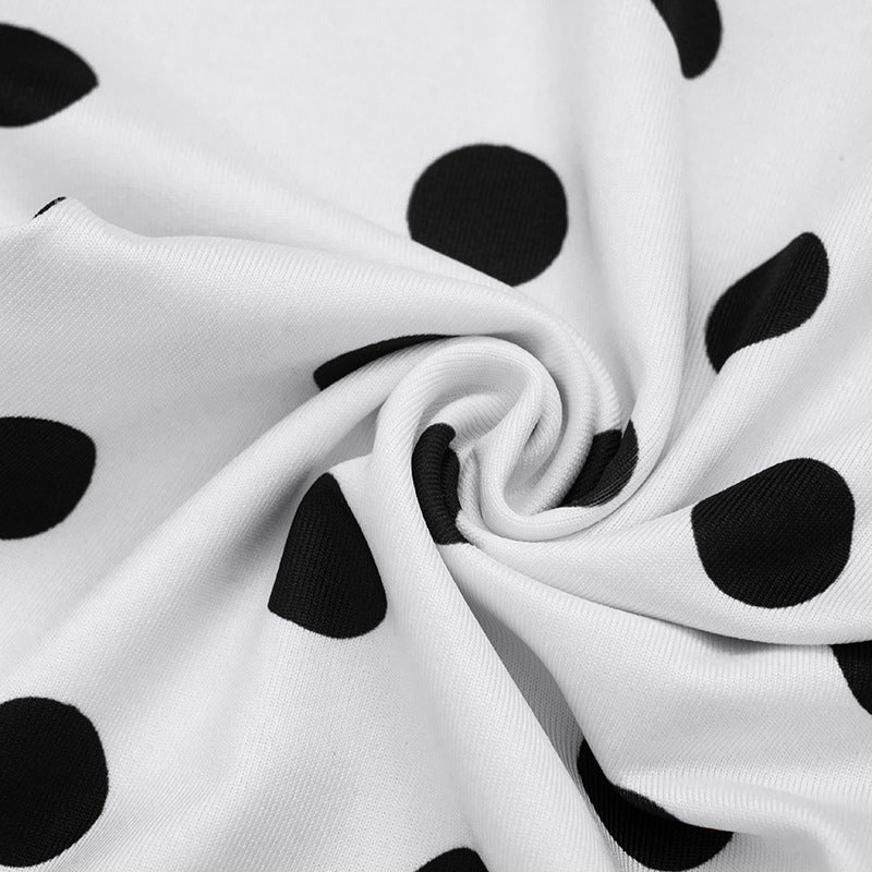 Polka Dot Print Tie Up Seventh Pants GSBW C26PT109