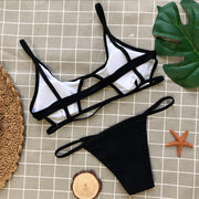 Solid Color Hollow Swimsuit Two Piece Set CSYZ 1852