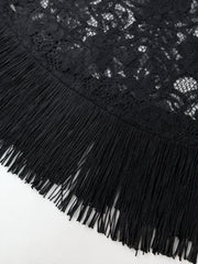 Plus Size Lace Patchwork Tassel Shawl Sling Dress 2 Piece Set GKEN AST051076