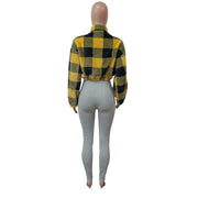 Plush Plaid Fashion Long Sleeve Jacket MEM 88515