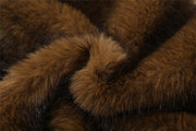 Solid Color Half Sleeve Plush Coat XEF K25C84113