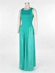 Solid Color Chiffon Patchwork Maxi Dress ZSD 0789