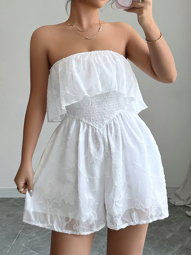 Solid Color Wrap Chest Slim Romper GZEY D2326004