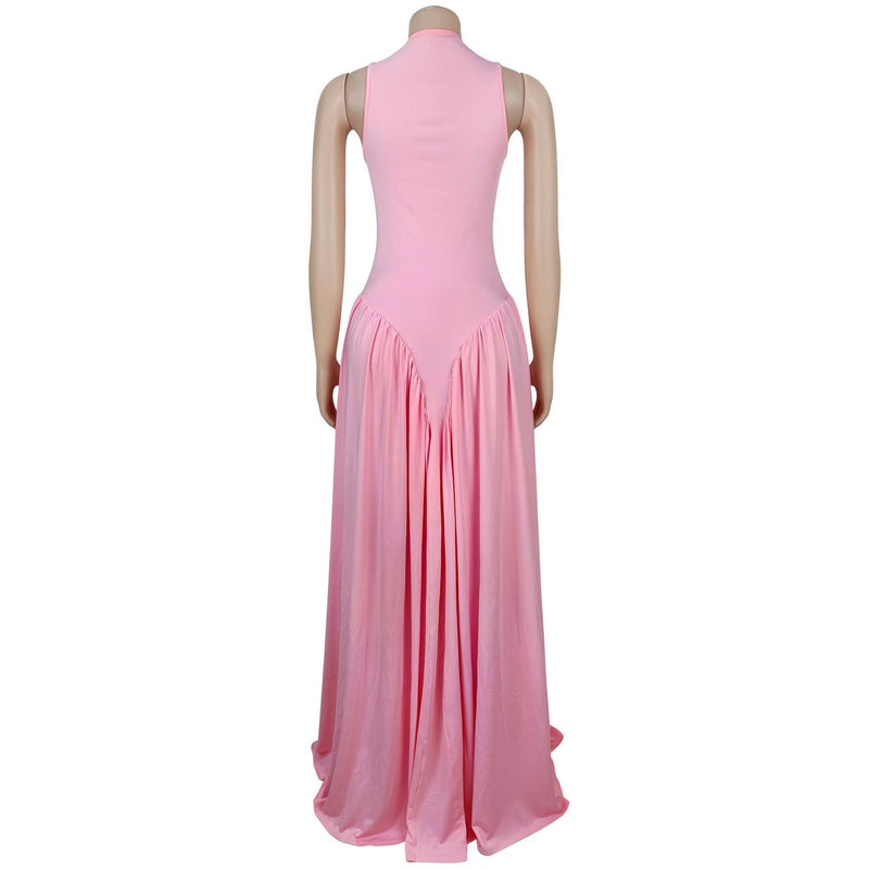 Solid Color Sleeveless Maxi Dress BY 7713