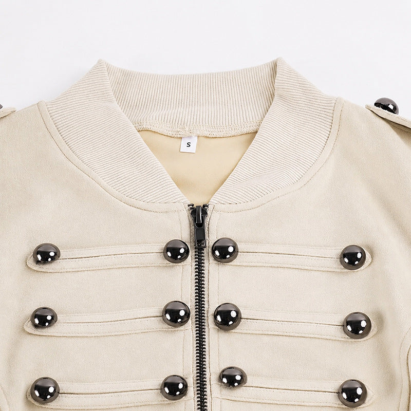 Suede Double breasted Short Coats GPKJ MR51036