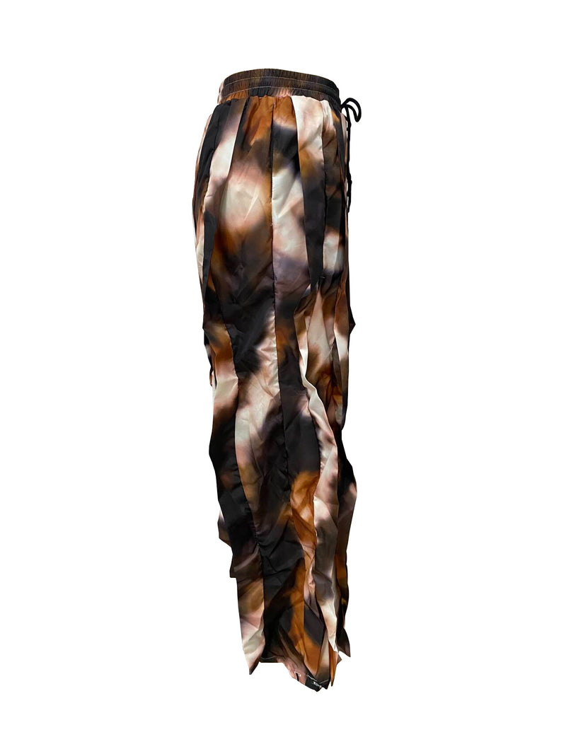 High Waist Print Ruffles Loose Pants LSD 2799