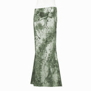 Printed Low waist Fishtail Skirt GFRT 42053SBG