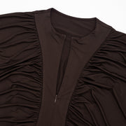Long Sleeve Zipper Solid Color Mini Dress GSZM C26DS314