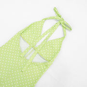 Polka Dots Print Halterneck Backless Romper GDSF D26RP139