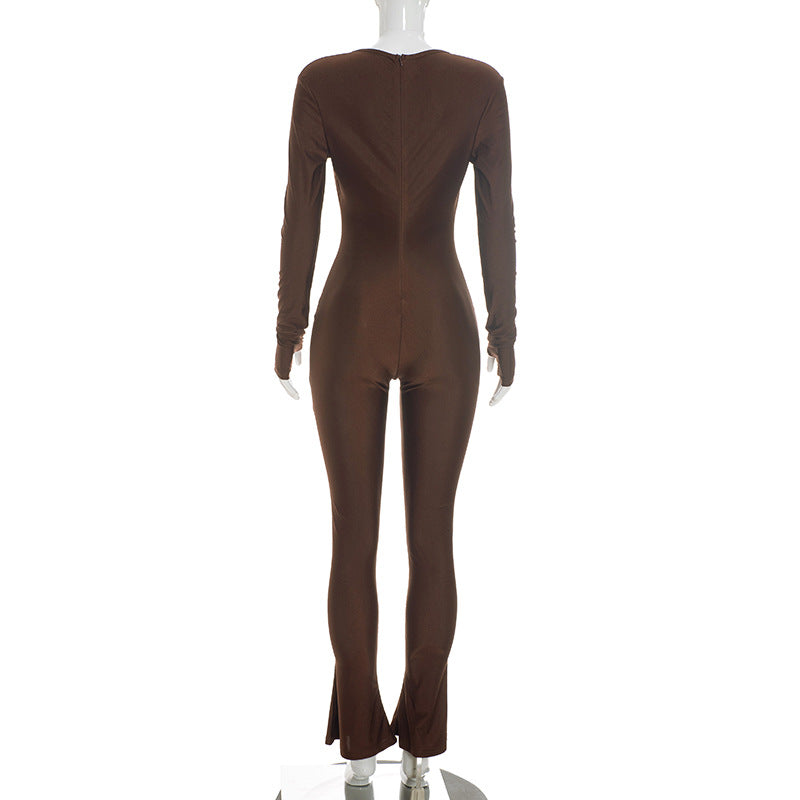 Hollow Out Long Sleeve Jumpsuit MXBF Y26JP311