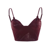 Irregular Back Tie PU Wrap Camisole Vest GNZD 51424THD