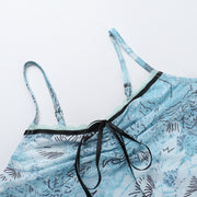 Print Lace Sling Tank Tops FL YL25029PFO