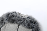 Zipper Long Sleeve Furzzy Patchwork Jackets GSLF K25C83769