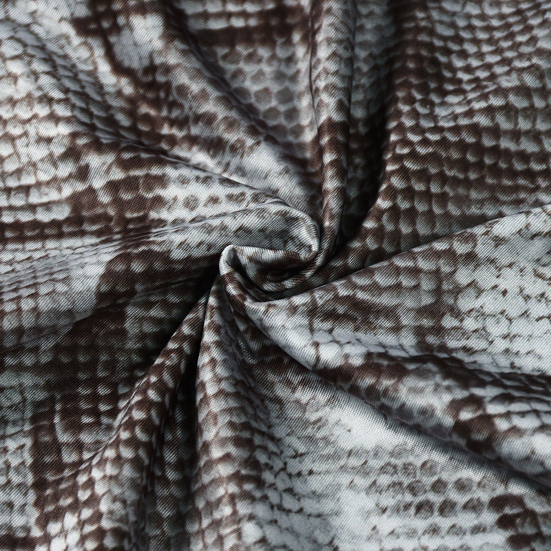 Retro Snake Patterned Ice Silk Maxi Dress GNZD 11814