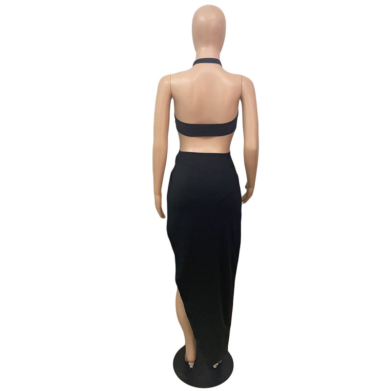 Sexy Solid Color Bikinis Long Skirt Swimsuit Set GCNF 0103