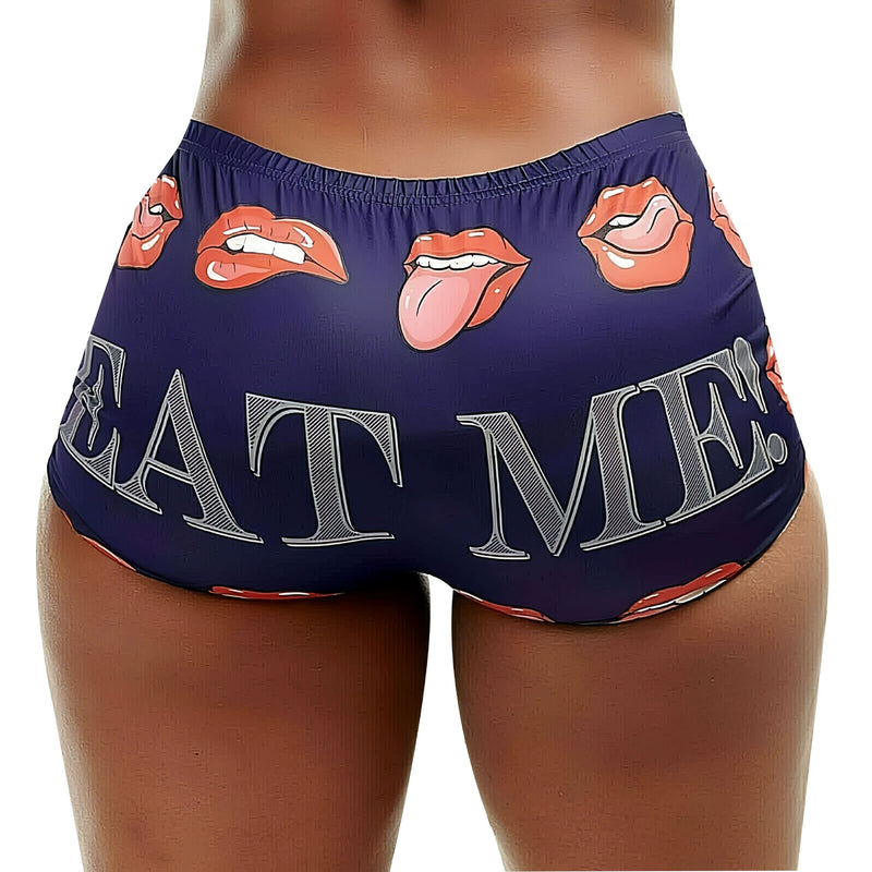Letter Print Tight Short QYMF 3057