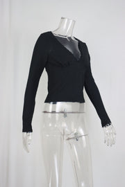 V Neck Long Sleeve Crop Tops GWLS 202515