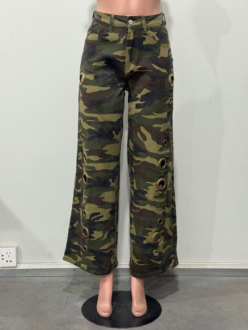 Camouflage Print Loose Jeans OD 8782