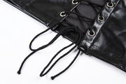 Sexy Halter Tie Up PU Leather Tank Top GYME T1734030