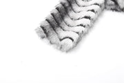 Striped Lapel Zipper Fur Jacket GYME K25C79854