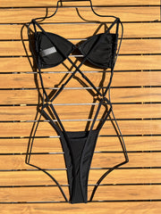 Sexy Sequin Solid Color One Piece Swimsuit CASF 6758