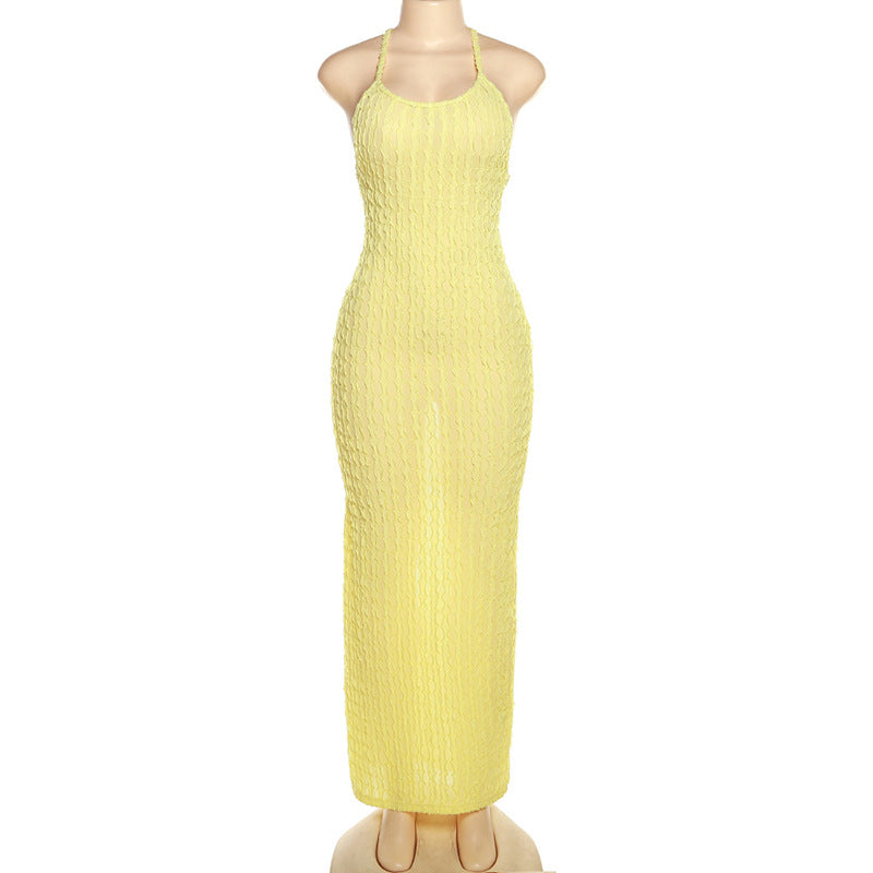 Backless Sexy Solid Maxi Dress DLSF K23D26525