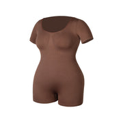 Solid Color Short Sleeve Shapewear Romper GMDI 32197