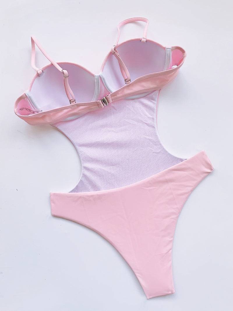 Solid Underwired Bikini One Piece Swimsuit CASF 6264