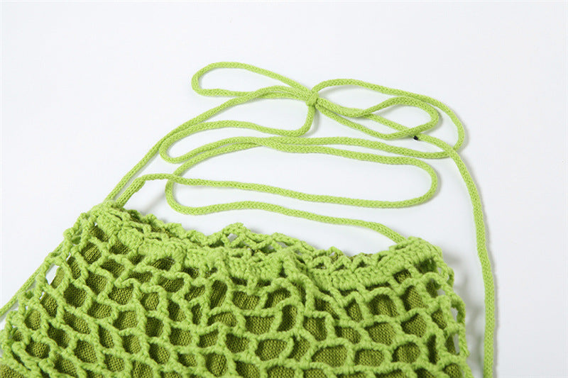 Low Rise Tied Skinny Solid Color Knit Pants XEF 49097