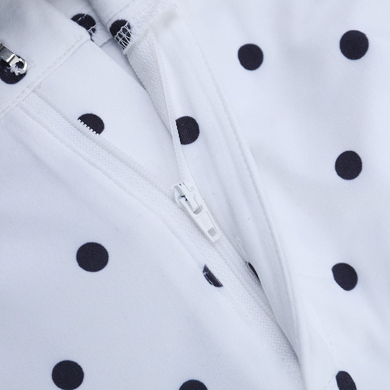 Polka Dots Print Sport Seventh Pants SUM JY26051PFO