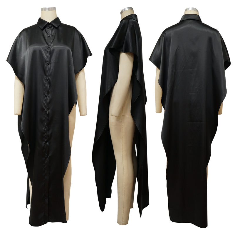 Solid Color Sexy Shawl Blouse Button Up Shirt YF K10153