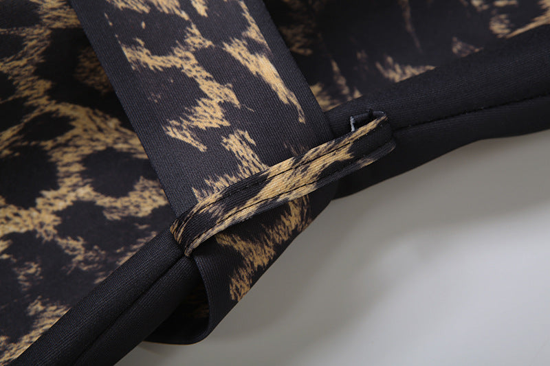 Leopard Print Belt Trench Coat XEF K25C82416